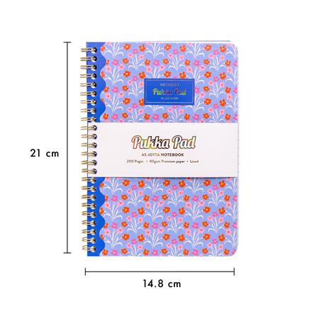 Spirálfüzet, A5, vonalas, 100 lap, PUKKA PAD "Floral Jotta Notebook", vegyes minta